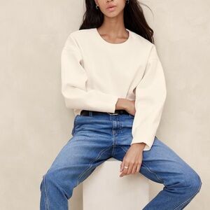 NWT Banana Republic White Cocoon Sweatshirt Size Large